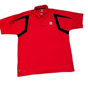 Nike Dri Fit Mens NCAA Rutgers Red Polo Shirt Size XXL